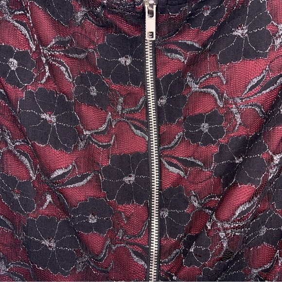 SIZE 5 VINTAGE 90s BLACK RED EVENT DRESS FORMAL JUNIORS STRETCH TULLE GOTH - Picture 10 of 13